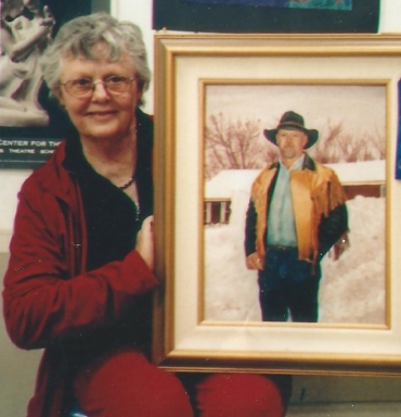 007 - shirley with painting of her son greg