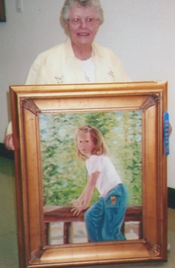 011 - shirley with painting of granddaughter oria