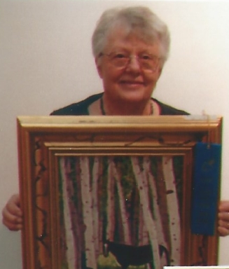 015 - shirley with picture of horse in woods