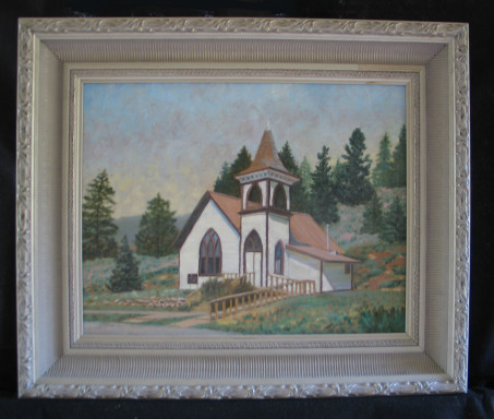 Mountain Church by Shirley Alexander Oil - 18 x 24 (25 x 21 - framed) $350