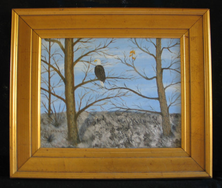 Arkansas Eagle by Leland Alexander Oil - 14 x 11 (20 x 17 - framed) Contact for price