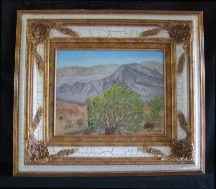 Desert Design by Leland Alexander Oil - 14 x 11 (24 x 21 - framed) $150