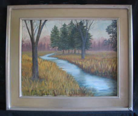 Peaceful River by Shirley Alexander Oil - 20 x 16 (26 x 22 - framed) Contact for price