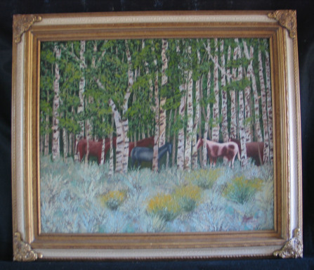 The Cool Aspens by Leland Alexander Oil - 24 x 20 (30 x 25 - framed) $400