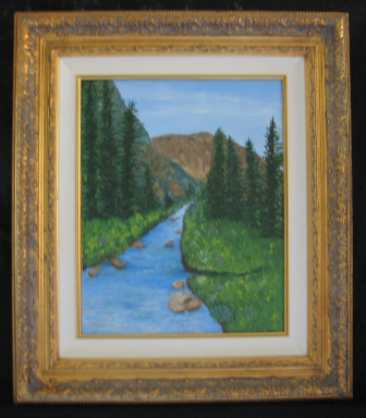 Middle Quartz Creek by Leland Alexander Oil - 16 x 20 (27 x 23 - framed) $350