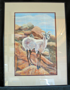 Momma Bighorn by Shirley Alexander Pastel - 124 x 180 (182 x 24 - framed) $200