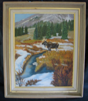 Moose Up High by Shirley Alexander Oil $600