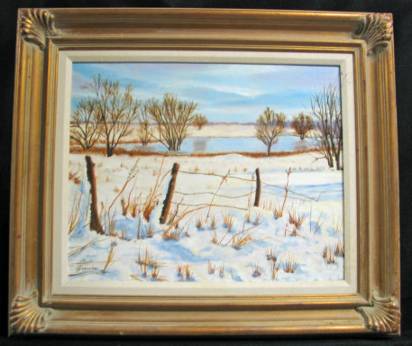 Winter Snow  by Shirley Alexander Oil - 16 x 20 (24 x 28 - framed) $450
