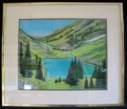 Emerald Lake  by Shirley Alexander Pastel - 16 x 20 (21 x 18 - framed) $150