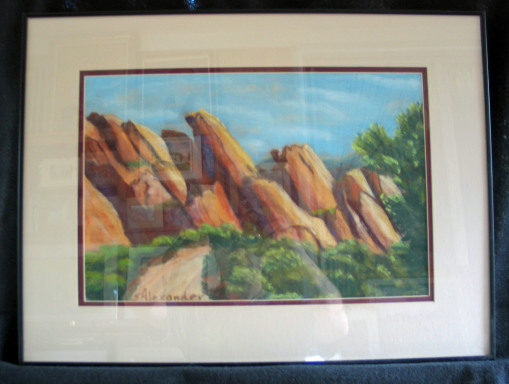 Vaquez Rocks by Shirley Alexander Pastel - 12 x 18 (18 x 24 - framed) $200