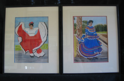 Spanish Dancers by Shirley Alexander Pastel - 9 x 12 (15 x 189 - framed) $150 each