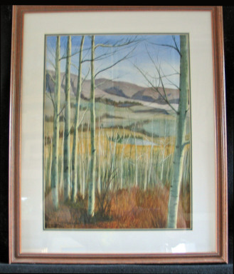 Aspens by Shirley Alexander Watercolor - 12 x 16 (18 x 21 - framed) $150