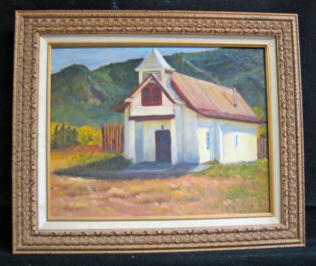Worship Service by Shirley Alexander Oil - 11 x 14 (15 x 18 - framed) $125