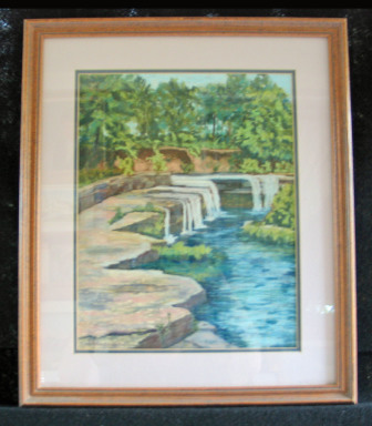 Elks Falls by Shirley Alexander Pastel - 11 x 14 (16 x 18 - framed) Contact for price