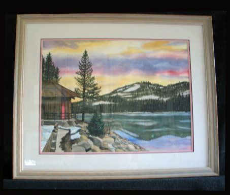 Donner Lake by Shirley Alexander Watercolor - 16 x 12 (21 x 17 - framed) Contact for price