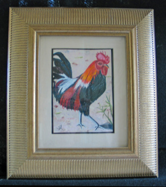 Mr. Rooster by Shirley Alexander Pastel - 6 x 8 (13 x 16 - framed) $100